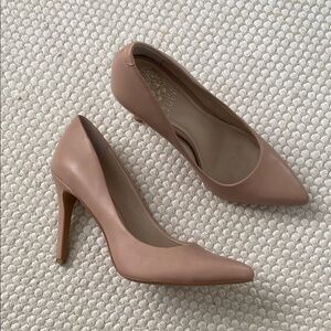 Vince Camuto Tan Heels with Pointed Toe